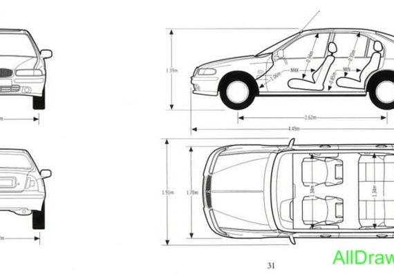 Rover 400 (1996) (Rover 400 (1996)) - drawings of the car
